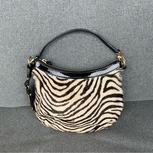 TOUS Vintage Shoulder Saddle Bag - Zebra Fur Y2K